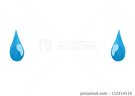 Cartoon tear drops icon. Sorrow cry streams, tear blob. Crying fluid, falling blue water drops. Isolated vector for sorrowful character weeping expression. Wet grief droplets 132814519