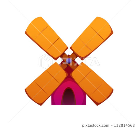 Letter X agriculture typeface as cartoon windmill building with large blades. Vector farm font, harvest type, funny English alphabet character for kids learning. Vector windmill construction symbol Letter X agriculture typeface as cartoon windmill building with large blades. Vector farm font, harvest type, funny English alphabet character for kids learning. Vector windmill construction symbol 132814568