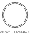 Round Polynesian Maori geometrical round border frame design. 132814623