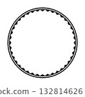 Round Polynesian Maori geometrical round border frame design. 132814626