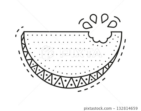 Ripe melon fruit kids memo note frame. Kids memo note linear vector frame, daily schedule To Do list. Tropical juicy fruit kid scrapbook template, diary page with melon or watermelon slice piece 132814659