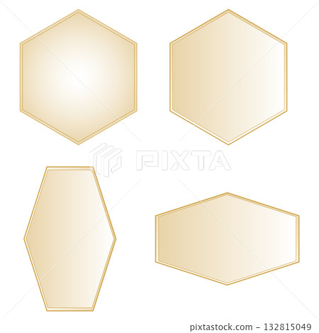 奢華淺金色漸層多邊形標籤和邊框套裝 132815049