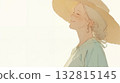 Elderly woman wearing a hat 132815145