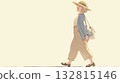 An elderly woman walking happily 132815146