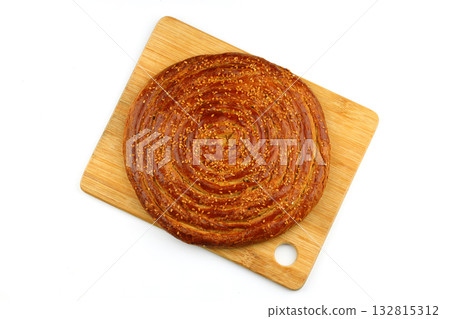 Turkish ramadan pita bread, isolated on white background Turkish ramadan pita bread, isolated on white background 132815312