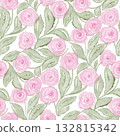 Watercolor seamless pattern with small pink roses Watercolor seamless pattern with small pink roses 132815342