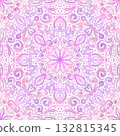 Watercolor seamless kaleidoscope pattern in pink on white background Watercolor seamless kaleidoscope pattern in pink on white background 132815345
