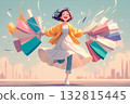 A young woman who enjoys shopping 132815445