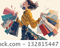 A young woman who enjoys shopping 132815447