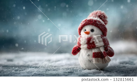 a snowman standing in a snowy field a snowman standing in a snowy field 132815661