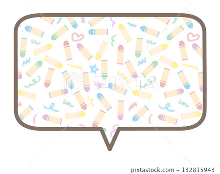 Crayon square speech bubble 132815943