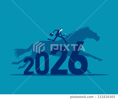 2026. Business person climbing the 2026 2026. Business person climbing the 2026 132816305