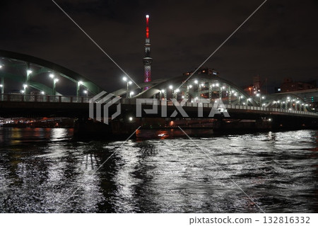 Sumida River, Umabashi Bridge and Skytree 132816332