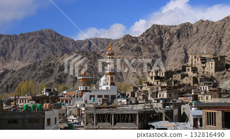 Jama Masjid Mosque, old town Leh, India. Jama Masjid Mosque, old town Leh, India. 132816490
