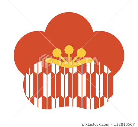 Illustration material of stylish plum blossoms with an arrow pattern 132816507