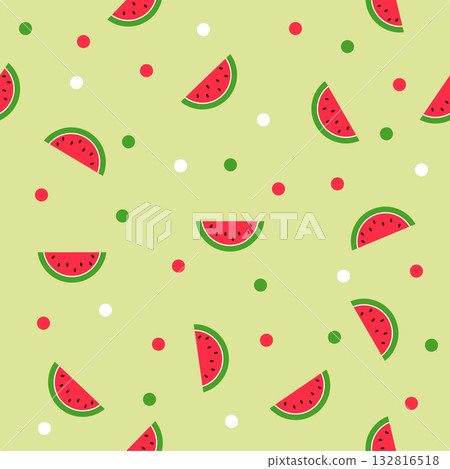 Seamless Summer Watermelon background 132816518
