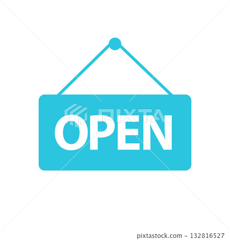 Simple sign open. Isolated on white background. Simple sign open. Isolated on white background. 132816527
