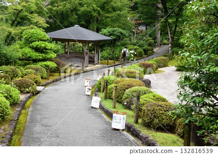 Uji City: Mimuroto Temple Garden Walking Path, Gazebo, and Fresh Greenery 132816539