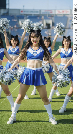 Cheerleaders dancing in the stadium 132816608