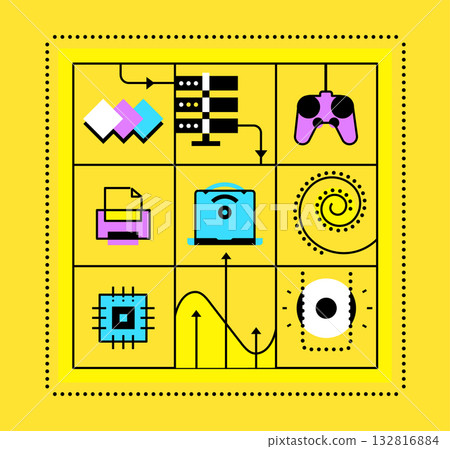 Modern technology and networking - flat design style illustration Modern technology and networking - flat design style illustration 132816884
