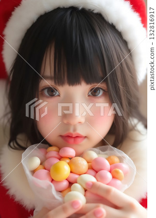 Santa costume and candy 132816917