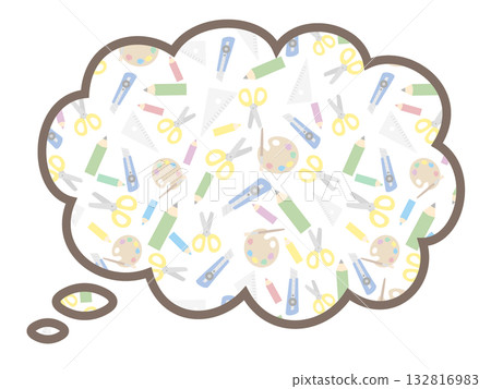 蓬鬆的文具對話框 132816983