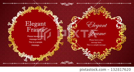 Luxury red and gold elegant decorative frame design Luxury red and gold elegant decorative frame design 132817620