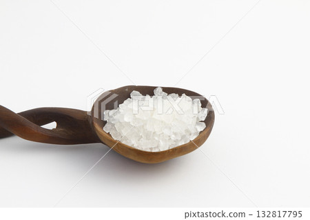 sea salt in a bowl isolated on white background sea salt in a bowl isolated on white background 132817795