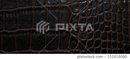 Imitation crocodile skin black and brown texture, useful as background for any design work 132818000