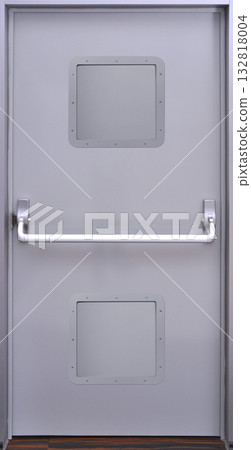 Emergency exit door. Push bar and rail for panic exit 132818004