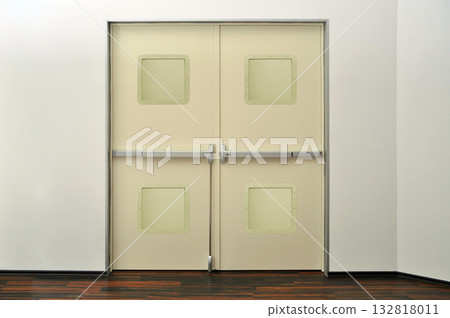 Emergency exit door. Push bar and rail for panic exit 132818011