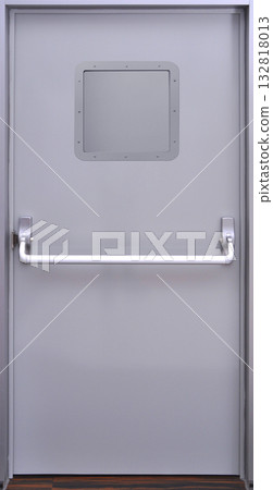 Emergency exit door. Push bar and rail for panic exit Emergency exit door. Push bar and rail for panic exit 132818013