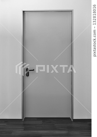 Emergency exit door. Push bar and rail for panic exit Emergency exit door. Push bar and rail for panic exit 132818016