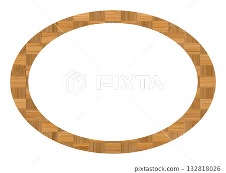 Wooden bamboo round frame, wooden bamboo frame made of a combination of different woods 132818026