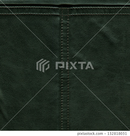 Imitation cowhide seamy leather texture close up, green cowhide texture can be background 132818031