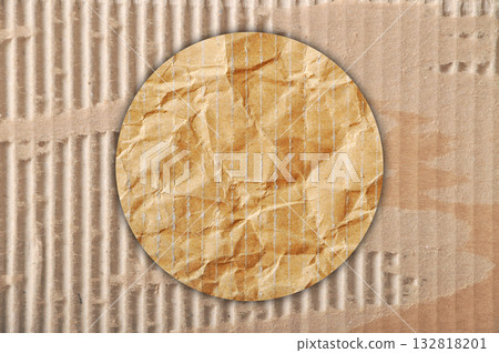Brown and beige colored corrugated cardboard detail and texture 132818201