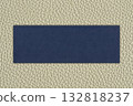 Imitation cowhide texture close up, navy blue paper banner on grey or white leather 132818237