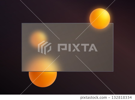 Modern glass morphism banner with orange glowing spheres on a dark gradient background, ideal for Black Friday advertisements Modern glass morphism banner with orange glowing spheres on a dark gradient background, ideal for Black Friday advertisements 132818334