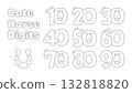 Cute horse line drawing number illustration set (vector) 132818820