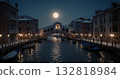 滿月漂浮在運河上 132818984