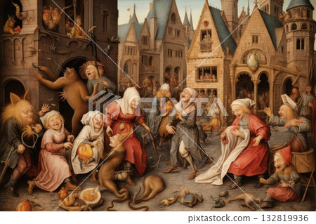 Mischievous imps playing pranks on unsuspecting victims - Generative AI Mischievous imps playing pranks on unsuspecting victims - Generative AI 132819936