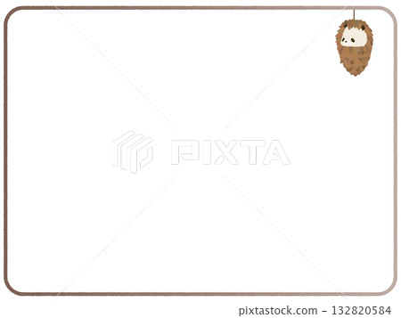 Frame of a panda turned into a bagworm 132820584