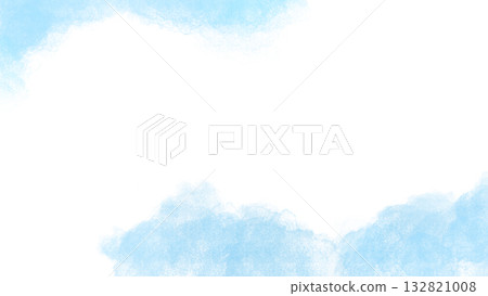 Background illustration of light blue watercolor paint bleeding 132821008