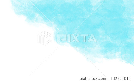 A background illustration of a wave-like pattern of light blue watercolor paint 132821013