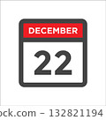 December 22 calendar icon with day of month 132821194
