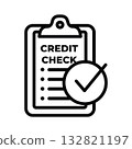 Credit Rating or Score Icon with Credit Card Check - Good or Bad Credit Idea 132821197