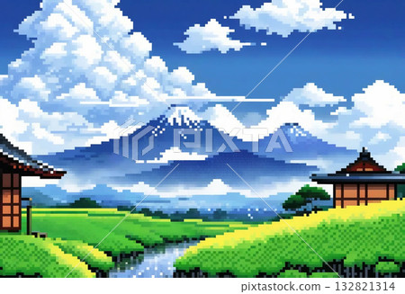 像素藝術風格風景 132821314