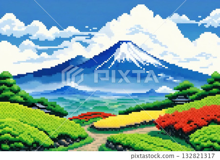 Pixel art style landscape 132821317
