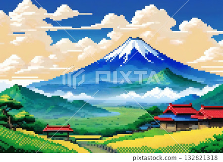 Pixel art style landscape Pixel art style landscape 132821318
