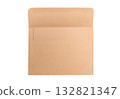 Open empty textured craft paper envelope mock up a isolated transparent background, for your ready message communication 132821347